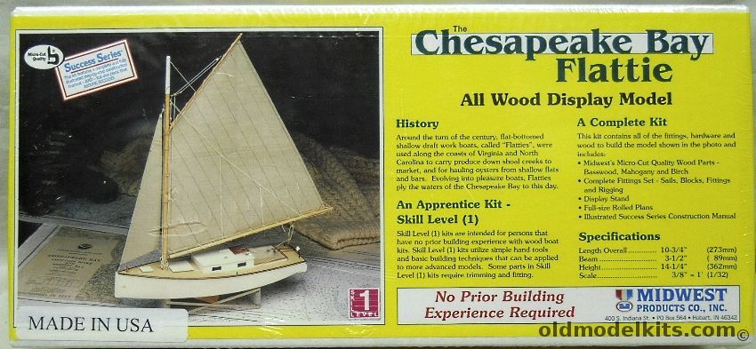 Midwest 1/16 The Chesapeake Bay Flattie - Success Series - 10.75 Inches Long, 965 plastic model kit